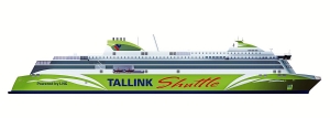 Den nye ferjen - som trolig får navnet Tallink Shuttle , skal leveres i begynnelsen av 2017 (tallink.ee)