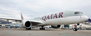 Qatar Airways  first Airbus A 350 XWB in Frankfurt (QA)