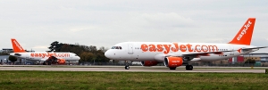 Easyjets Airbus A 320-family på London Gatwick Airport (Easyjet)